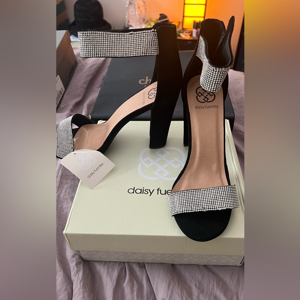 New with box T Strap Embellished heels, size 10
